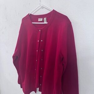 Classic Elements Red Button-Up Cardigan - Size 16-18W